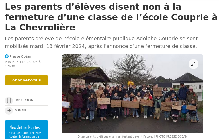 Article Ouest-france.fr (14 Fev 2024)